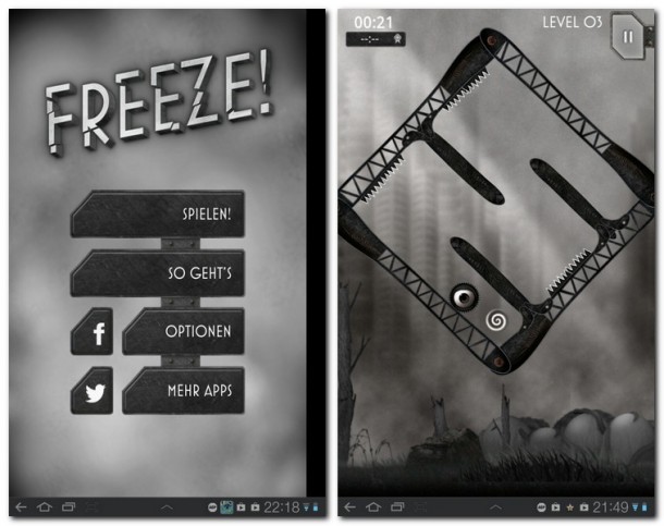 Freeze! - Die Flucht ist ein innovatives Geschicklichkeitsspiel in atmosphärischer Umgebung.