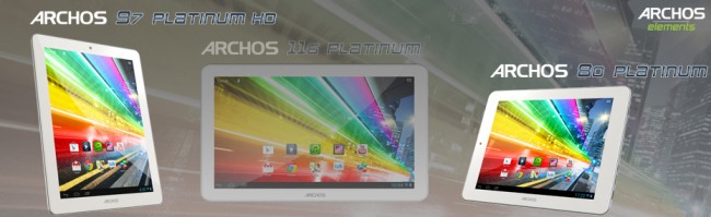 Die Modelle der Archos Platinum Serie unterscheiden sich lediglich in der Display-Größe.