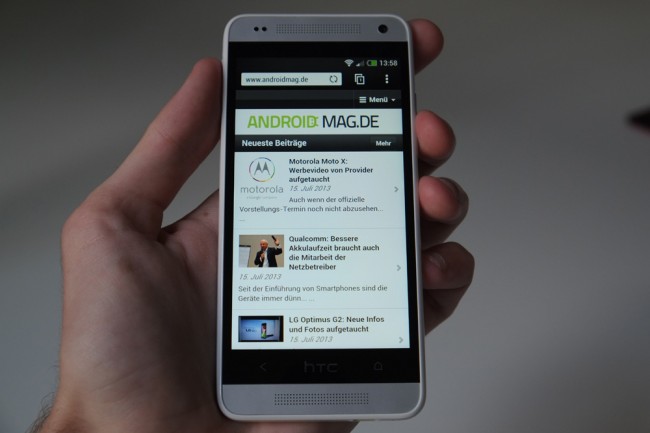 The HTC one gets mini with Android 4.3 and the new Sense interface.