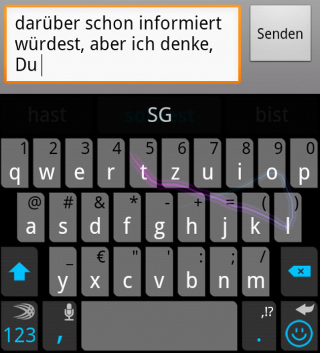 Die Bildschirmtastatur SwiftKey bietet zwei verschiedene Methoden, Text einzugeben.