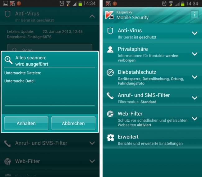 Kaspersky bietet eine Lite- Variante zum Testen der Anwendung. Kaspersky bietet eine Lite- Variante zum Testen der Anwendung.