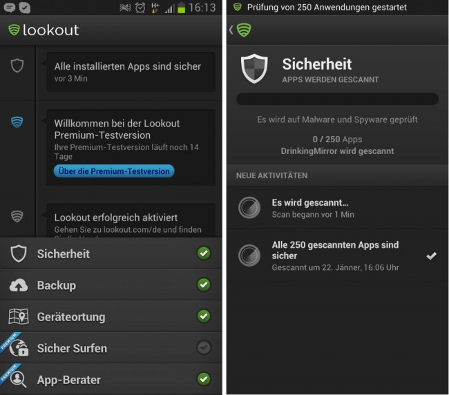 Lookout bietet eine 14-tägige kostenlose Testversion mit allen Features. Lookout bietet eine 14-tägige kostenlose Testversion mit allen Features.