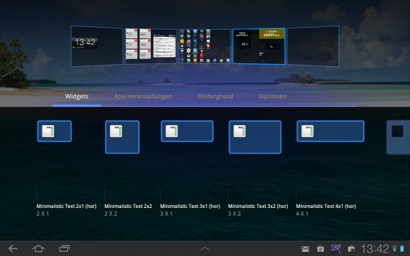 Das Widget gibt es in diversen Größen.