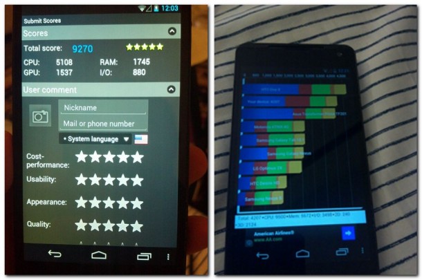 Benchmarks LG nexus