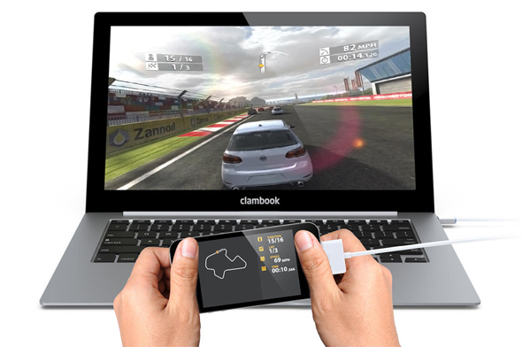Das Clambook verwandelt Ihr Smartphone in ein Notebook. Foto: clamcase.com. Das Clambook verwandelt Ihr Smartphone in ein Notebook. Foto: clamcase.com.