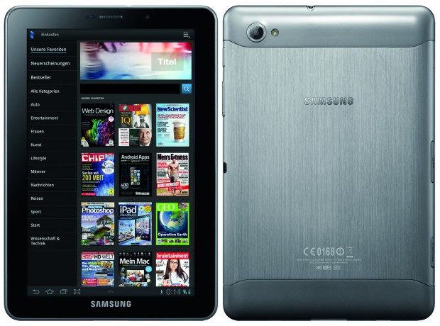 GALAXY-Tab-7_front_back Das Gehäuse ist sehr gut verarbeitet und nur 7,9 Millimeter dick. Die Rückseite ist zudem aus Alu.