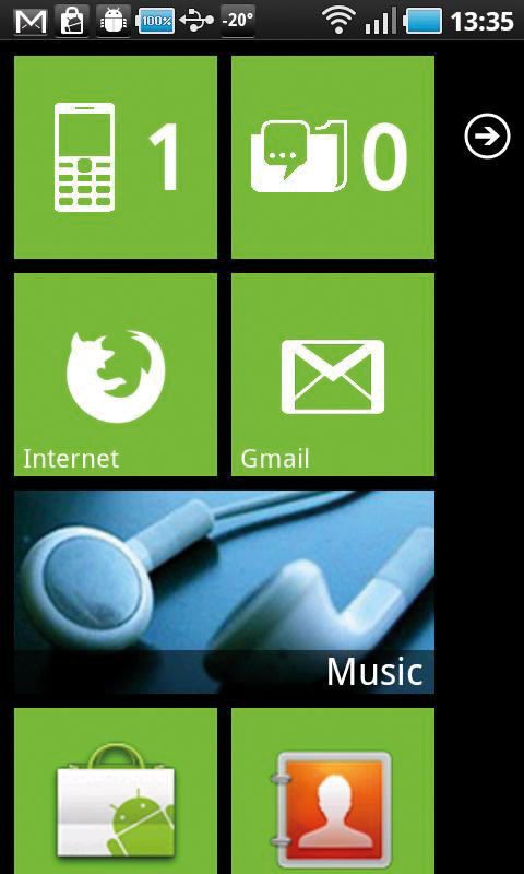 Launcher 7 Launcher 7 - Auch das ist unter Android möglich: Die Benutzeroberfläche von Microsofts Windows Phone 7 wurde auf Android portiert – Für alle die von der optischen Erscheinung von Windows Phone 7 angetan sind, auf den grünen Androiden aber doch nicht verzichten wollen.