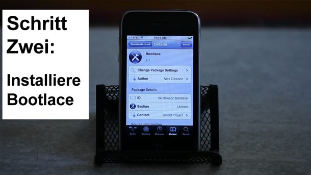 Schritt 2: Installiere Bootlace in Cydia. Schritt 2: Installiere Bootlace in Cydia.