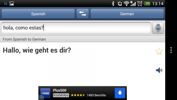 iTranslate übersetzt auch kurze Phrasen und Sätze meist tadellos.