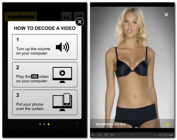 Mit der App enthüllt man die Models im Video.
