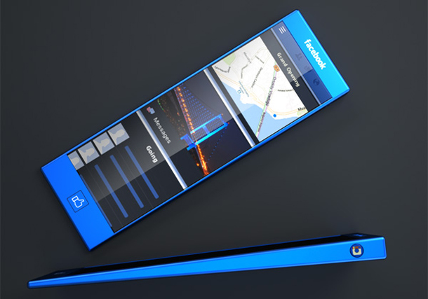 So könnte ein Facebooksmartphone mit Like- und Instagrammbutton aussehen. Foto: Yankodesign. So könnte ein Facebooksmartphone mit Like- und Instagrammbutton aussehen. Foto: Yankodesign.