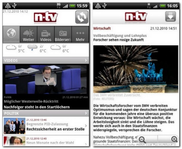 Brandneue Nachrichten: Dank der App, auf jedem Android-Smartphone verfügbar.