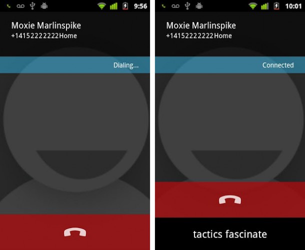Mit der App RedPhone kann ganz einfach sicher telefoniert werden.